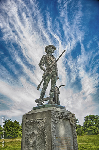 Minuteman statue in Concord, Massachusetts where the shot heard around the world was fired