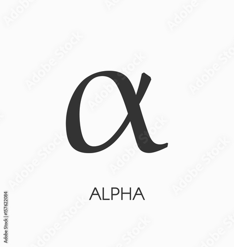 Alpha letter vector sign