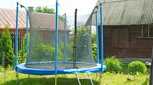 Children's trampoline for jumping in the open air