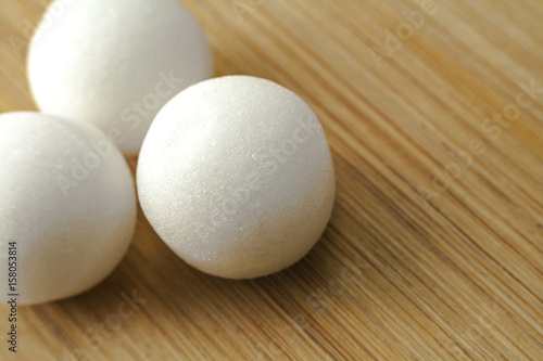 Pile of moth balls in close up view