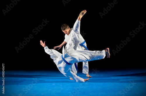 Two boys martial arts fighters