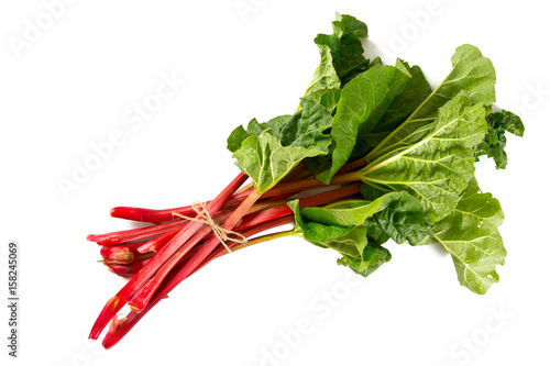 fresh rhubarb isolated on white