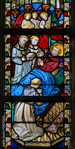 Stained Glass - Saint on his Deathbed