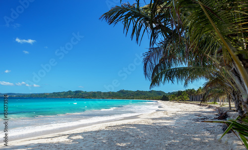 dreamlike caribbean beach. the breathtaking color of the sea. Vacation concept. Dominican Republic