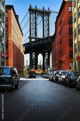 New York Brooklyn view of Manhattan bridge