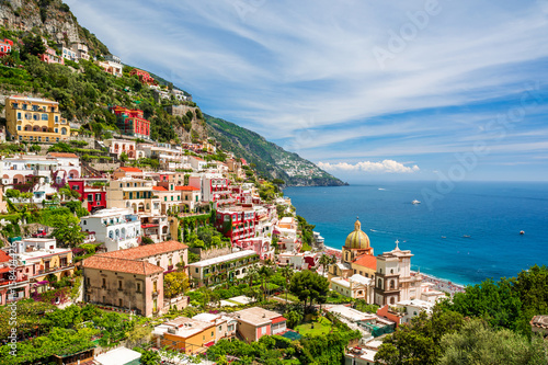 view on town Positano on Amalfi coast, Campania, Italy