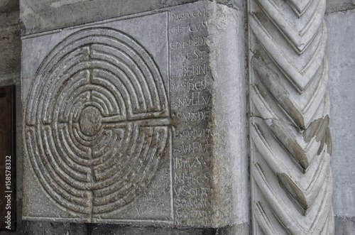 Mysterious labyrinth carved in stone