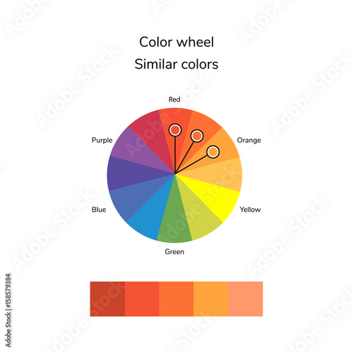 vector illustration of color circle, analogous color