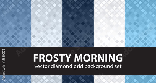 Diamond pattern set "Frosty Morning". Vector seamless backgrounds