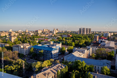Aerial summer Voronezh cityscape