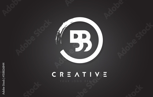 BB Circular Letter Logo with Circle Brush Design and Black Background.