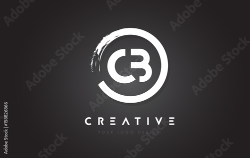 CB Circular Letter Logo with Circle Brush Design and Black Background.