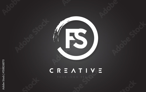 FS Circular Letter Logo with Circle Brush Design and Black Background.