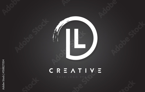 IL Circular Letter Logo with Circle Brush Design and Black Background.