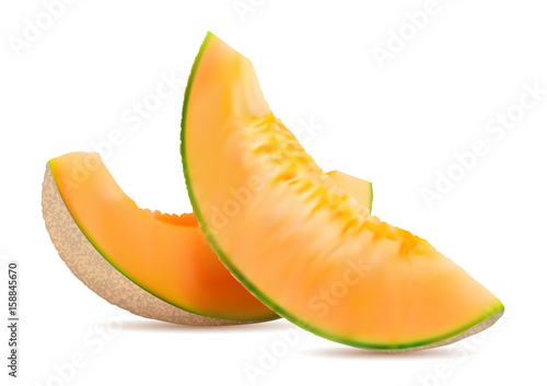 3D slices of melon, summer concept