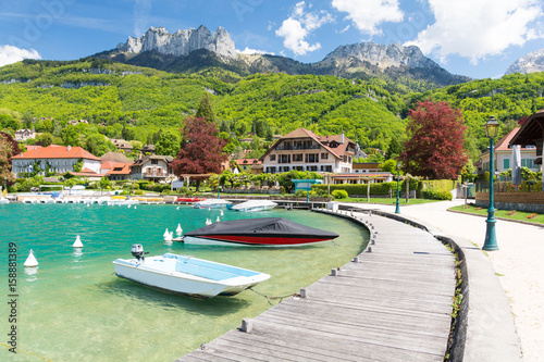 beautiful marina in Talloires village on Lake Annecy, France