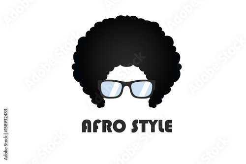 Afro Hair Man With Glasses Style Logo Template Flat Symbol Design Vector Illustration 