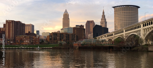 Cleveland Ohio Downtown City Skyline Cuyahoga River