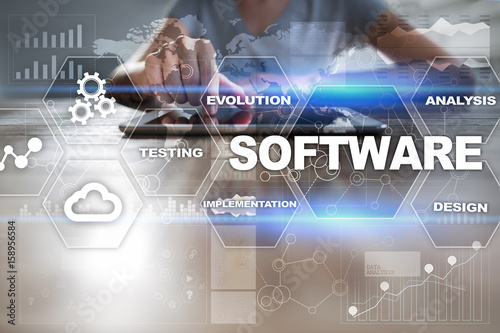 Software development. Data Digital Programs System Technology Concept