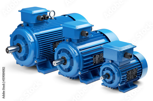 Three industrial electric motors