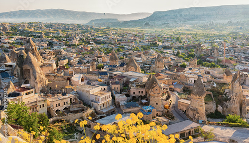 View over Goreme town in Cappadocia.