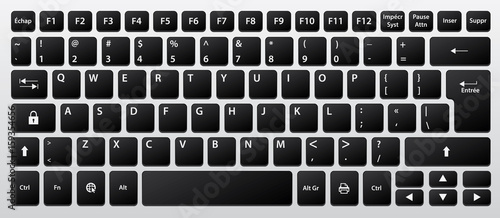 Clavier qwerty noir et blanc