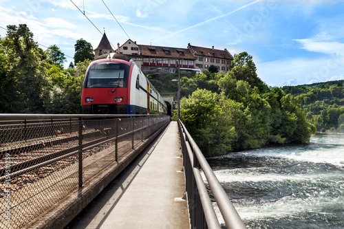train on a bridge over the river