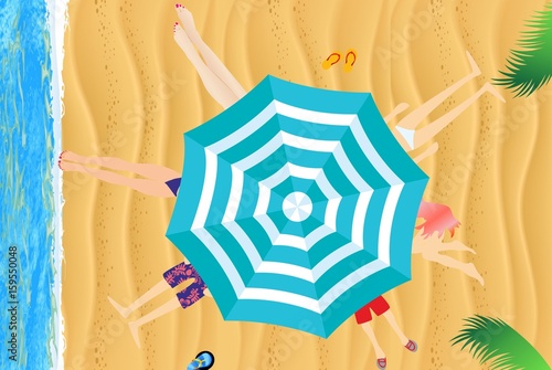 Pod parasolem na plaży