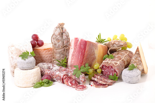 variety of charcuterie and cheese
