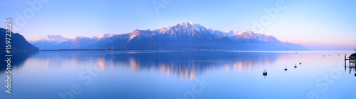 Switzerland Landscape : Lake Geneva of Montreux at sunrise