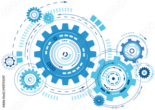 Linked Cogwheels Vector