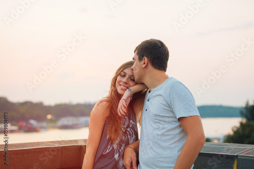 Couple in love enjoying outdoors.
