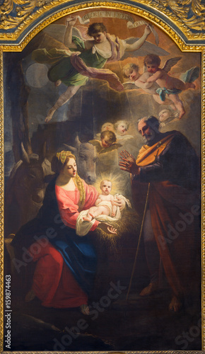 TURIN, ITALY - MARCH 13, 2017: The painting of Nativity in Duomo by Giovanni Comandu da Mondovi (1795).