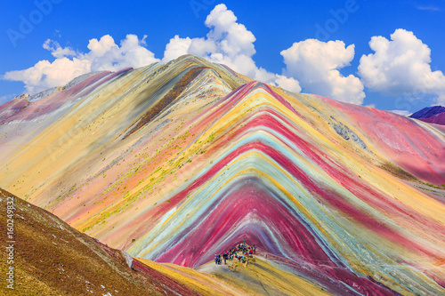 Vinicunca, Cusco Region, Peru. Montana de Siete Colores, or Rainbow Mountain.