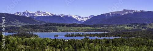Panoramic view of "The Summit" and Dillon Reservoir near Silverthorne, Colorado, just south of I-70