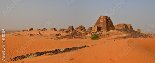 Panorama of Nubian Pyramids in Sudan