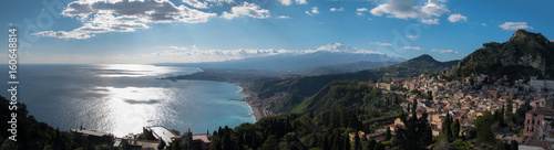 Etna mountain panorama from Taormina