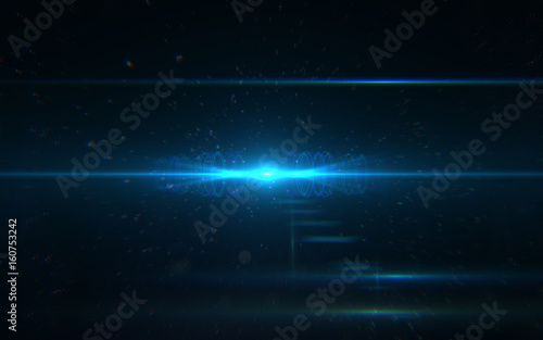 abstract thick lens flare light over black background