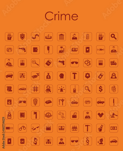 Set of crime simple icons