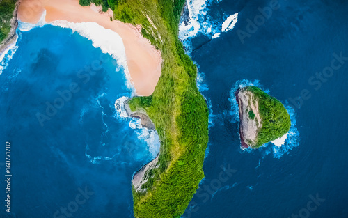 View from Above. Aerial Tropical Blue Background. Tropical Top View. Crystal clean Sea Water. Aerial shot. Paradise Tropical Beach Background. Panoramic Aerial View. Beautiful Blue Lagoon, Beach Bay