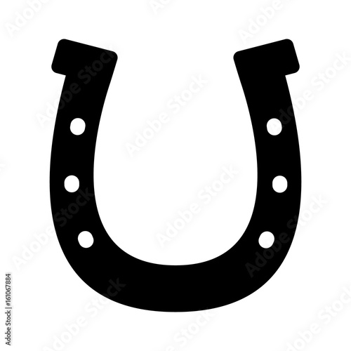 Lucky horseshoe / horse shoe to protect hoof flat vector icon for animal apps and websites