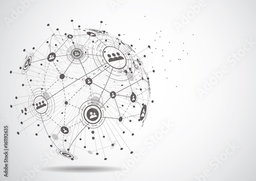 Global network connection. World map point and line composition concept of global business. Vector Illustration