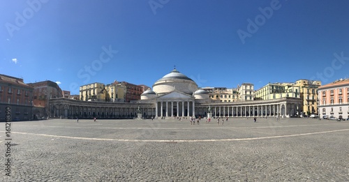 Panorama of Piazza Plebiscito, Naples, Italy