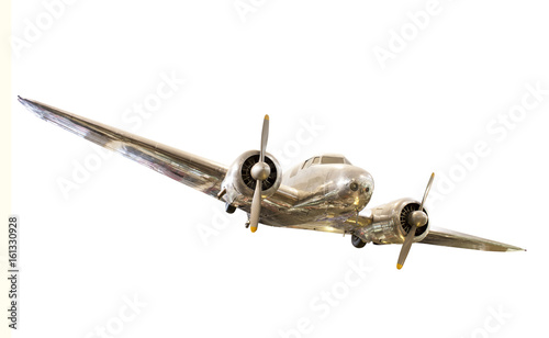 old airplane isolated on white background
