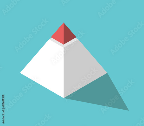 Isometric pyramid, red top