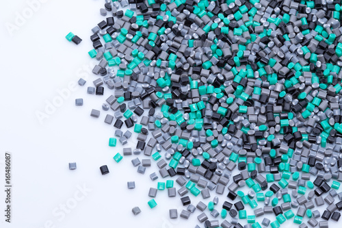 Colorful plastic polymer granules