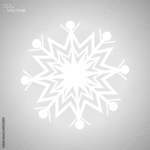 Happy New Year. Vector greeting illustration with snowflake
