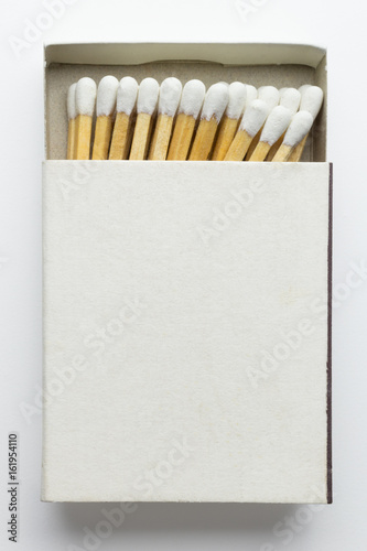 Closeup of matchbox, isolated on white