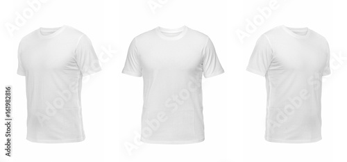 set of t-shirts isolated on white background