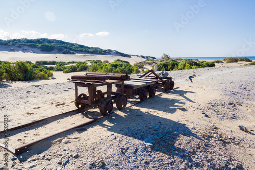 Archeologia Industriale (rotaia) alle Dune di Piscinas, Sardegna, Arbus